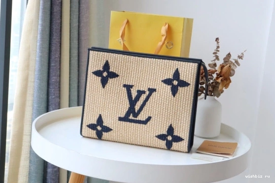 WIS Monogram Toiletry LOUIS Pouch Raffia VUITTON 1017